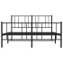 Estructura de cama cabecero y estribo metal negro 120x200