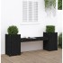 Banco con jardineras madera maciza de pino negro 180x36x63