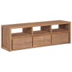 Mueble para TV madera teca maciza acabado natural 120x30x40 cm