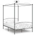 Estructura de cama con dosel metal gris 120x200