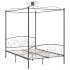 Estructura de cama con dosel metal gris 120x200