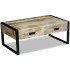 Mesa de centro con 2 cajones madera maciza mango 100x60x40