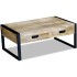 Mesa de centro con 2 cajones madera maciza mango 100x60x40