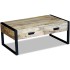 Mesa de centro con 2 cajones madera maciza mango 100x60x40