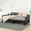 Sofá cama extraíble madera maciza de pino negro 2x(90x200) cm