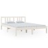 Estructura de cama madera maciza blanca 140x200