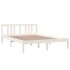 Estructura de cama madera maciza blanca 140x200