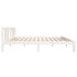 Estructura de cama madera maciza blanca 140x200