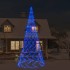 Árbol de Navidad en asta de bandera 3000 LED azul 800