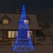 Árbol de Navidad en asta de bandera 3000 LED azul 800 cm