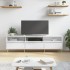 Mueble de TV madera contrachapada blanco brillo 150x30x44,5