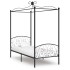 Estructura de cama con dosel metal negro 100x200