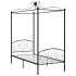 Estructura de cama con dosel metal negro 100x200