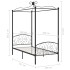 Estructura de cama con dosel metal negro 100x200