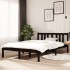 Estructura de cama madera maciza negra 120x190