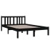 Estructura de cama madera maciza negra 120x190