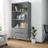 Librería MOLDE madera maciza de pino gris 85x35x170,5