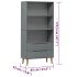 Librería MOLDE madera maciza de pino gris 85x35x170,5