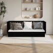 Sofá cama madera maciza de pino negro 90x190 cm