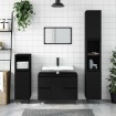 Mueble de baño madera de ingeniería negro 80x33x60 cm