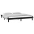 Estructura de cama con LED madera maciza negra 160x200