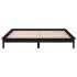 Estructura de cama con LED madera maciza negra 160x200