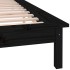 Estructura de cama con LED madera maciza negra 160x200