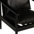 Sillón de cuero auténtico negro con madera de