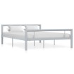 Estructura de cama de metal gris y blanco 120x200 cm