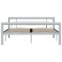 Estructura de cama de metal gris y blanco 120x200