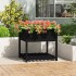 Jardinera con estante madera maciza pino negro 82,5x82,5x81