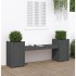 Banco con jardineras madera maciza de pino gris 180x36x63