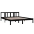 Estructura de cama de madera maciza negra 160x200