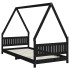 Estructura de cama para niños madera de pino negro 90x200