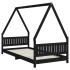 Estructura de cama para niños madera de pino negro 90x200