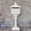 Buzón de pedestal de aluminio estilo vintage inoxidable blanco