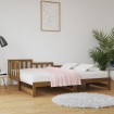 Sofá cama extraíble madera maciza de pino marrón 2x(90x200) cm