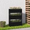 Jardinera de madera maciza de pino negro 77x25x104,5 cm