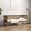 Sofá cama de madera maciza de pino marrón miel 75x190 cm