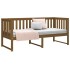 Sofá cama de madera maciza de pino marrón miel 75x190