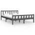 Estructura de cama madera maciza gris 120x200