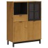 Aparador alto con puerta vidrio FLAM madera pino 92x40x122,5