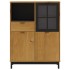 Aparador alto con puerta vidrio FLAM madera pino 92x40x122,5