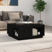 Mesa de centro de madera maciza de pino negro 80x81x36,5 cm