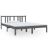 Estructura de cama de madera maciza gris 140x190