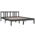 Estructura de cama de madera maciza gris 140x190