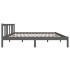 Estructura de cama de madera maciza gris 140x190