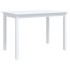 Mesa de comedor de madera maciza de caucho blanco 114x71x75