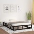 Estructura cama doble pequeña madera maciza negro 120x190