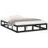 Estructura cama doble pequeña madera maciza negro 120x190